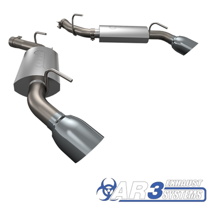 QTP 14-15 Chevrolet Camaro SS 6.2L 304SS AR3 Axle Back Exhaust w/4.5in Tips QTP