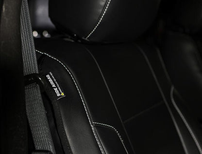 PRP 12-14 Ford Raptor Front Seat Covers (Pair) - Black w Silver Stitch B068-06