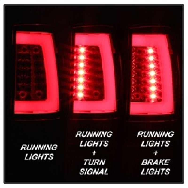 Spyder 00-06 Chevy Suburban 1500/2500 V2 Light Bar LED Tail Lights -Red Clr (ALT-YD-CD00V2-LBLED-RC) SPYDER