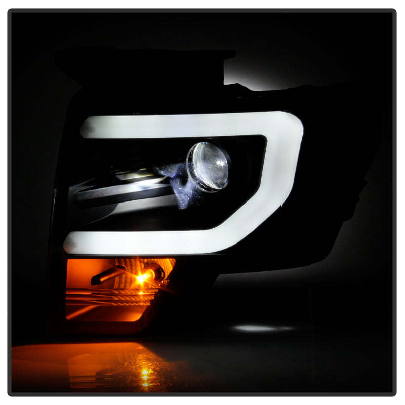 Spyder Ford F150 09-14 Halogen Light Bar Projector Headlights Black PRO-YD-FF15009PL-BK SPYDER