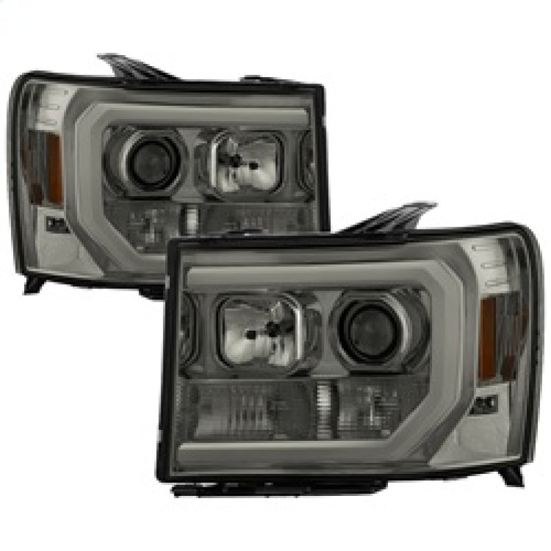 Spyder GMC Sierra 1500/2500/3500 07-13 V2 Projector Headlights - Smoke PRO-YD-GS07V2-LBDRL-SM SPYDER