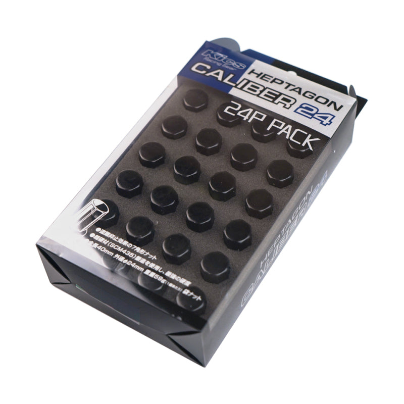 Project Kics 12X1.50 Caliber 24 6H Lug Nut Set (24 pcs) - Black