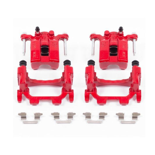Power Stop 11-12 Infiniti G25 Rear Red Calipers w/Brackets - Pair PowerStop