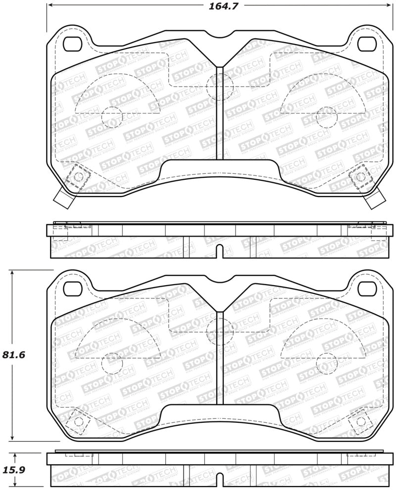 StopTech Premium Ceramic Front Brake Pads - 308.16660