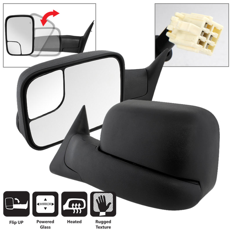 Xtune Dodge Ram 98-01 L&R Manual Extendable Power Heated Adjust Mirror Left MIR-DRAM98-PW-SET