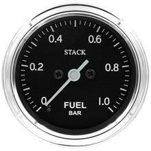 Load image into Gallery viewer, Autometer Stack 52mm 0-1 Bar M10 Male Pro Stepper Motor Fuel Pressure Gauge - Classic