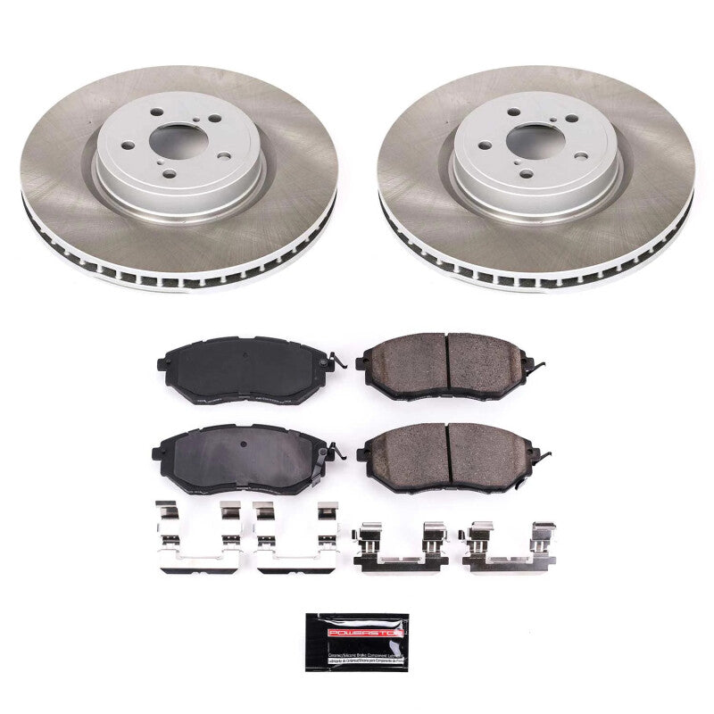 Power Stop 10-14 Subaru Outback Front Semi-Coated Rotor Kit PowerStop