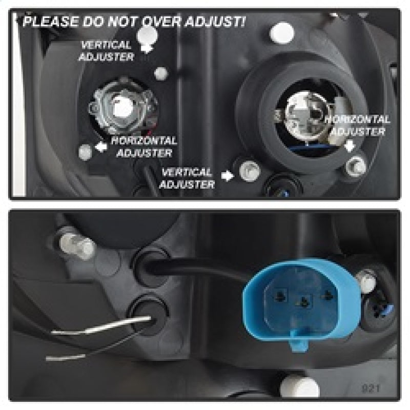 Spyder 99-04 Ford F250 Super Duty Projector Headlights - Light Bar - Black PRO-YD-FF25099V2-LB-BK SPYDER