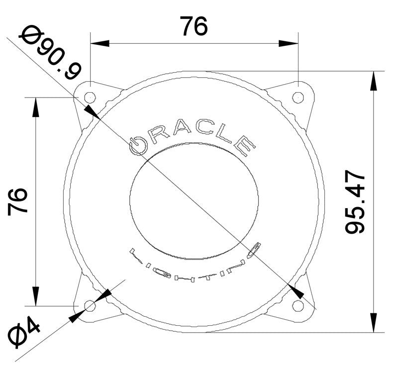 Oracle 95mm 15W High Beam LED Emitter - 6000K