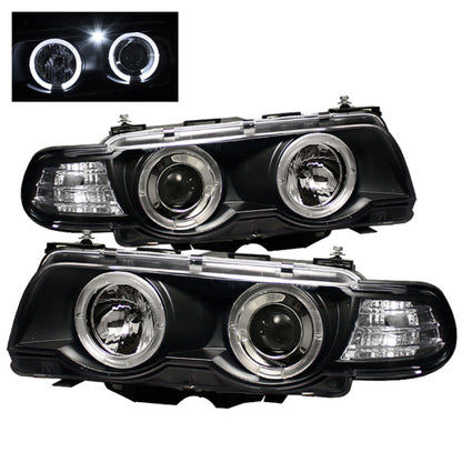 Spyder BMW E38 7-Series 99-01 Projector Headlights 1PC Xenon- LED Halo Blk PRO-YD-BMWE3899-HID-HL-BK SPYDER