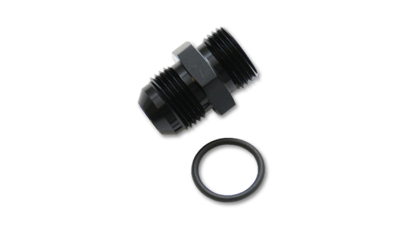 Vibrant -3AN Male Flare to -3 ORB Male Straight Adapter w/O-Ring - Anodized Black Vibrant