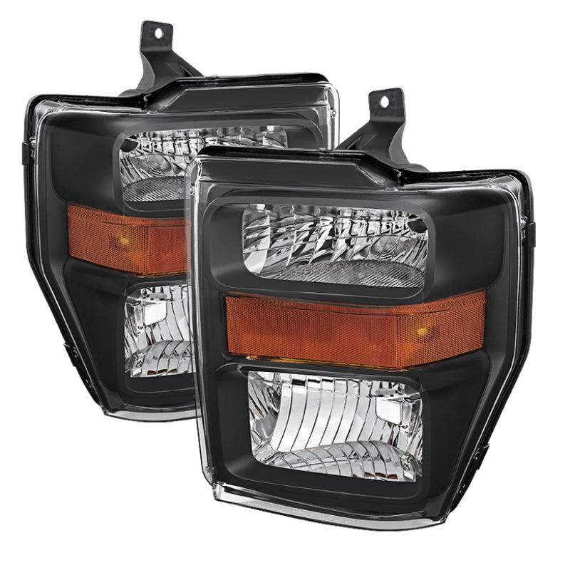 Xtune Ford F250/350/450 Super Duty 08-10 OEM Headlights Black HD-JH-FS08-AM-BK SPYDER