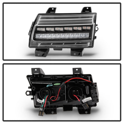 Spyder Jeep Wrangler 2018-2019 (Halogen Model Only) LED Front Bumper Lights - Seq. Signal - Black SPYDER