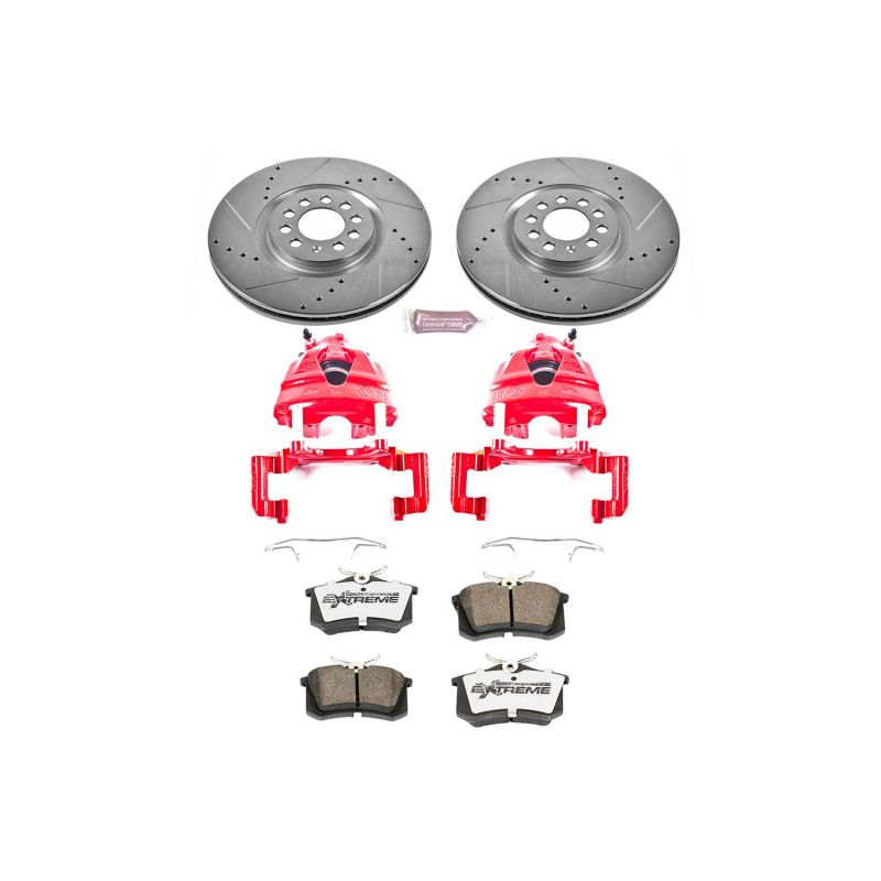 Power Stop 02-04 Volkswagen Golf Front Z26 Street Warrior Brake Kit w/Calipers PowerStop