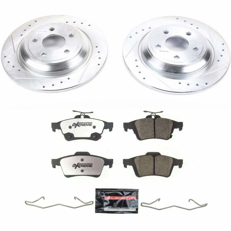 Power Stop 16-18 Ford Focus Rear Z26 Street Warrior Brake Kit PowerStop