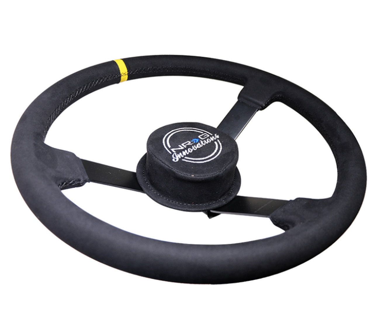 NRG Reinforced Steering Wheel - Fuguz x NRG 1.5in Deep 5mm Spoke 380mm Sport Steering Wheel - Blk - RST-380SK-EP2