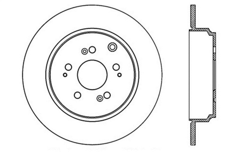 StopTech 07-14 Acura MDX / 07-14 Honda Pilot Drilled Sport Rear Left Rotor Stoptech