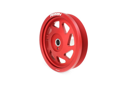 Perrin 19-21 Subaru WRX / 16-18 Forester Lightweight Crank Pulley (FA/FB Engines w/Large Hub) - Red Perrin Performance