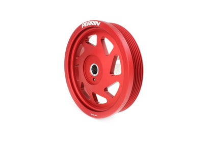 Perrin 18-22 Subaru Crosstrek / 19-22 Ascent Lightweight Crank Pulley (FA/FB Eng w/Small Hub) - Red Perrin Performance