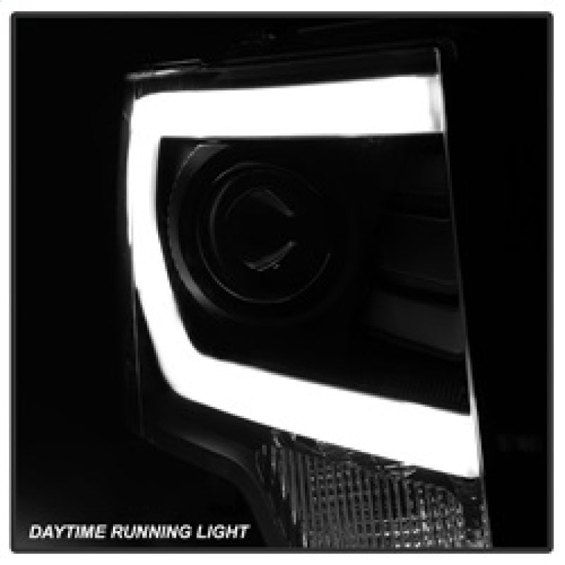 xTune Ford F150 Projector Headlights - Light Bar DRL - Black PRO-JH-FF15009-LBDRL-BK SPYDER