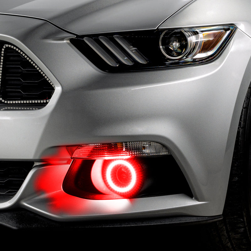 Oracle 15-17 Ford Mustang Dynamic RGB+A Projector Surface Mount Fog Light Halo Kit - ColorSHIFT