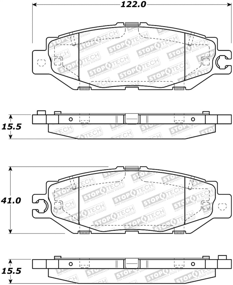 StopTech Premium Ceramic Rear Brake Pads - 308.06130 Stoptech