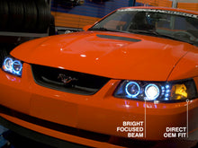 Load image into Gallery viewer, Raxiom 99-04 Ford Mustang Dual LED Halo Projector Headlights- Black Housing (Clear Lens)