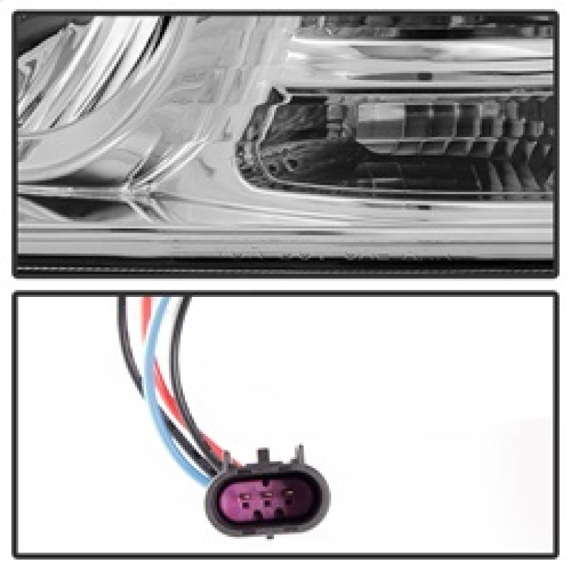 Spyder Dodge Ram 09-12 Projector Headlights Light Bar DRL Chrome PRO-YD-DR09-LBDRL-C SPYDER