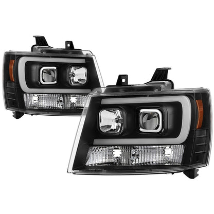 Spyder 07-14 Chevy Suburban/Tahoe V2 Projector Headlights LED Turn Sig Black PRO-YD-CSUB07V3-SB-BK SPYDER