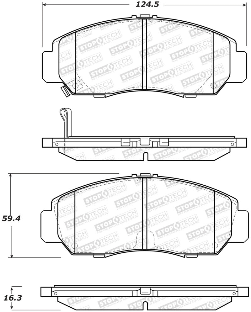 StopTech Premium Ceramic Rear Brake Pads - 308.16080