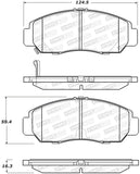 StopTech Premium Ceramic Rear Brake Pads - 308.16080