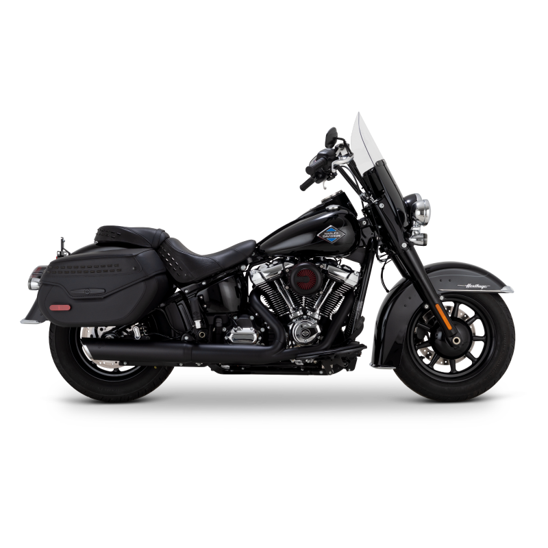 Vance & Hines 2025+ HD Softail Twin Slash 4in Round Black Slip-On Exhaust