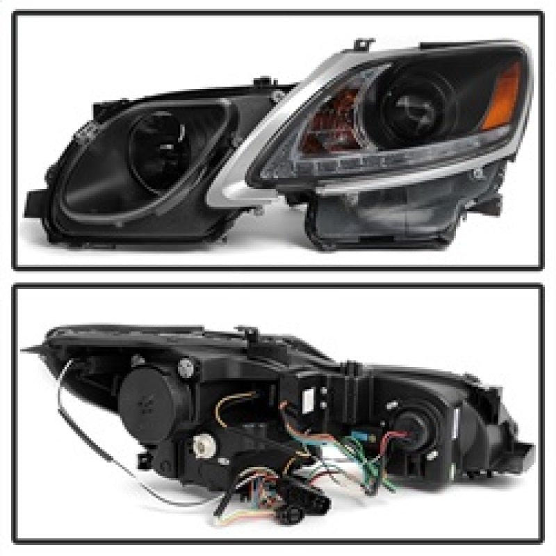 Spyder Lexus GS 300 / 350 / 450 06-11 Headlights - HID Model Only - Black PRO-YD-LG06-HID-DRL-BK SPYDER