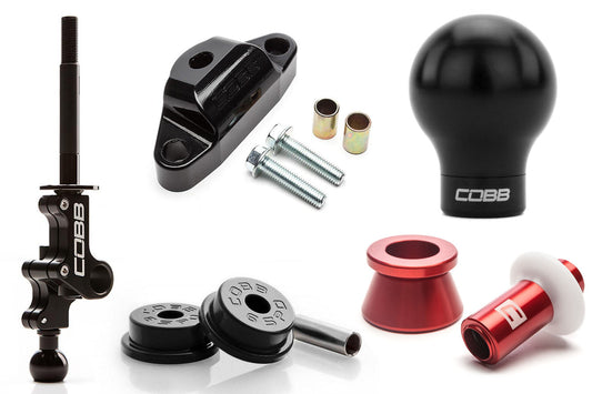 COBB Adjustable Shifter 215X02P-W-BK-KNOB-W-RD-LOCKOUT