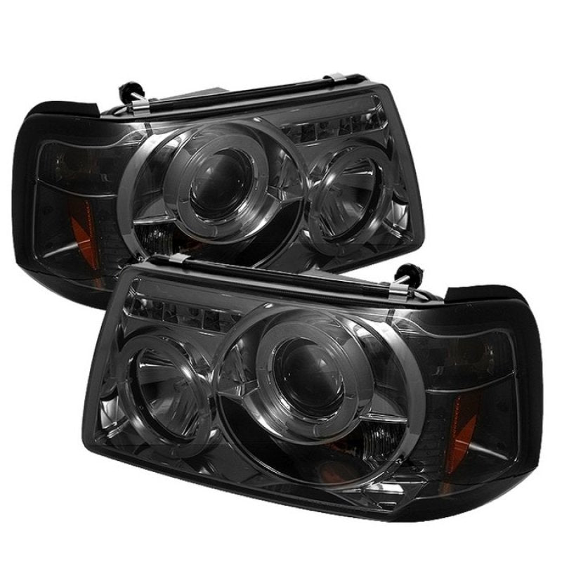 Spyder Ford Ranger 01-11 1PC Projector Headlights LED Halo LED Smke PRO-YD-FR01-1PC-HL-SM SPYDER