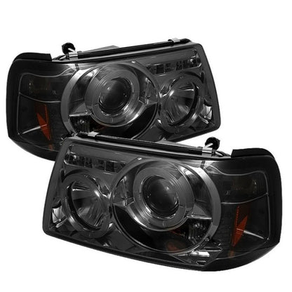 Spyder Ford Ranger 01-11 1PC Projector Headlights LED Halo LED Smke PRO-YD-FR01-1PC-HL-SM SPYDER