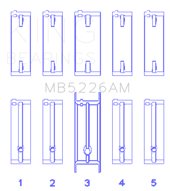 King Engine Bearings Mazda 626 F8 (Size +0.25mm) Main Bearing Set