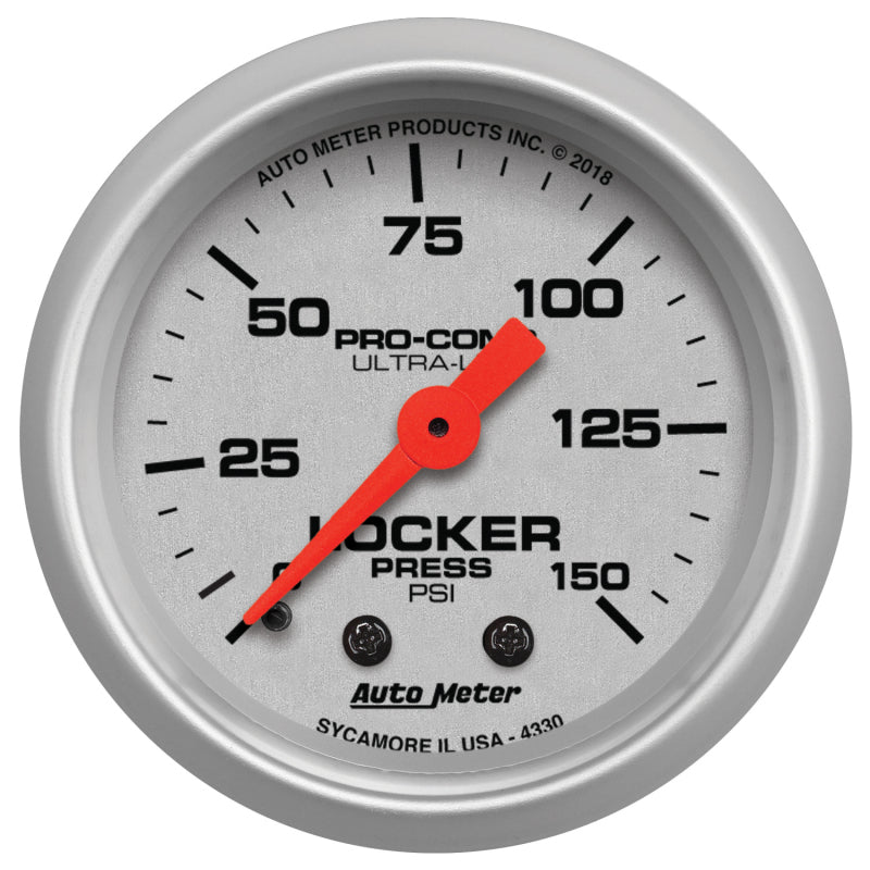 Autometer Ultra-Lite 2-1/16in 150 PSI Mechanical Air Locker Gauge 4330