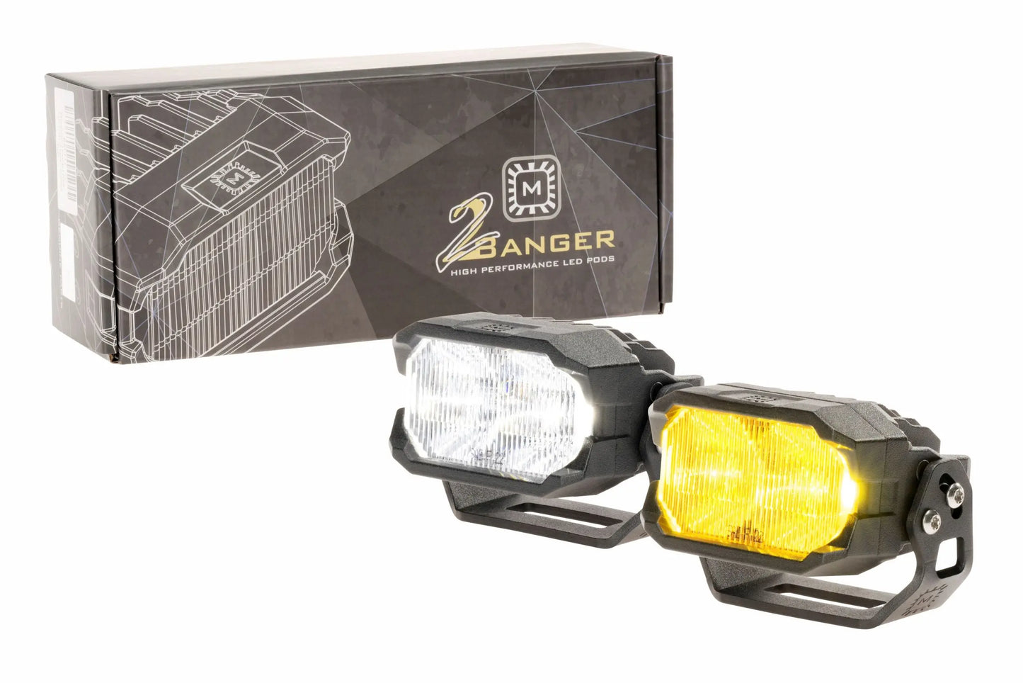 Morimoto 2Banger NCS LED Pods (SAE Wide / Yellow / Set) Morimoto