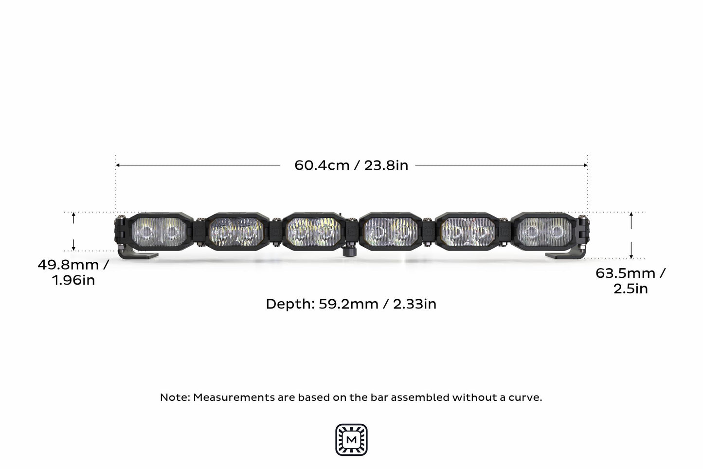 Single-Row BangerBar: (6 Pod / 24") (NCS Power - White/Yellow)