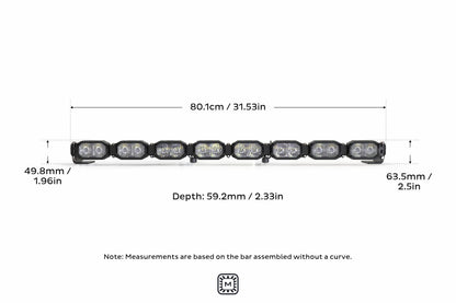 Single-Row BangerBar: (8 Pod / 31.5") (HXB Power - White/Yellow)
