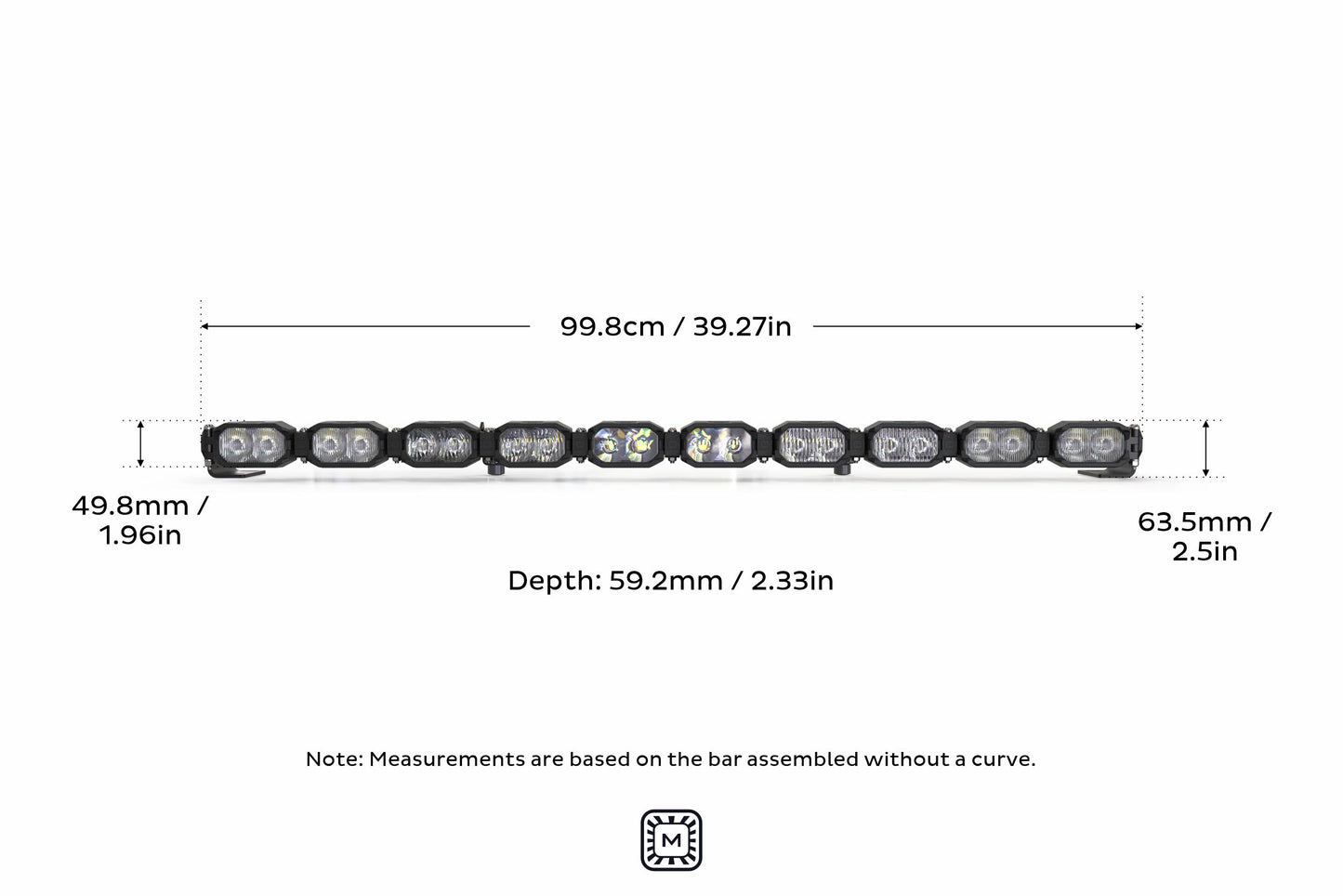 Single-Row BangerBar: (10 Pod / 40") (NCS Power - White/Yellow)