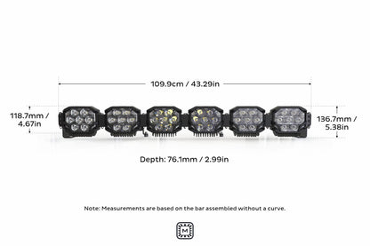 Triple-Row BangerBar: (6 Pod / 43") (HXB Power - White/Yellow)