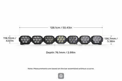 Triple-Row BangerBar: (7 Pod / 50.5") (NCS Power - White/Yellow)