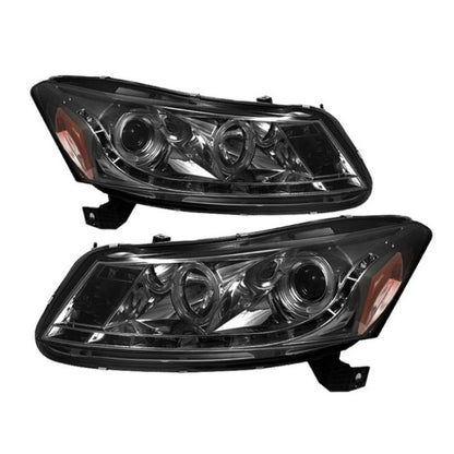 Spyder Honda Accord 08-12 4Dr Projector Headlights- LED Halo DRL Smke PRO-YD-HA08-4D-HL-SM SPYDER