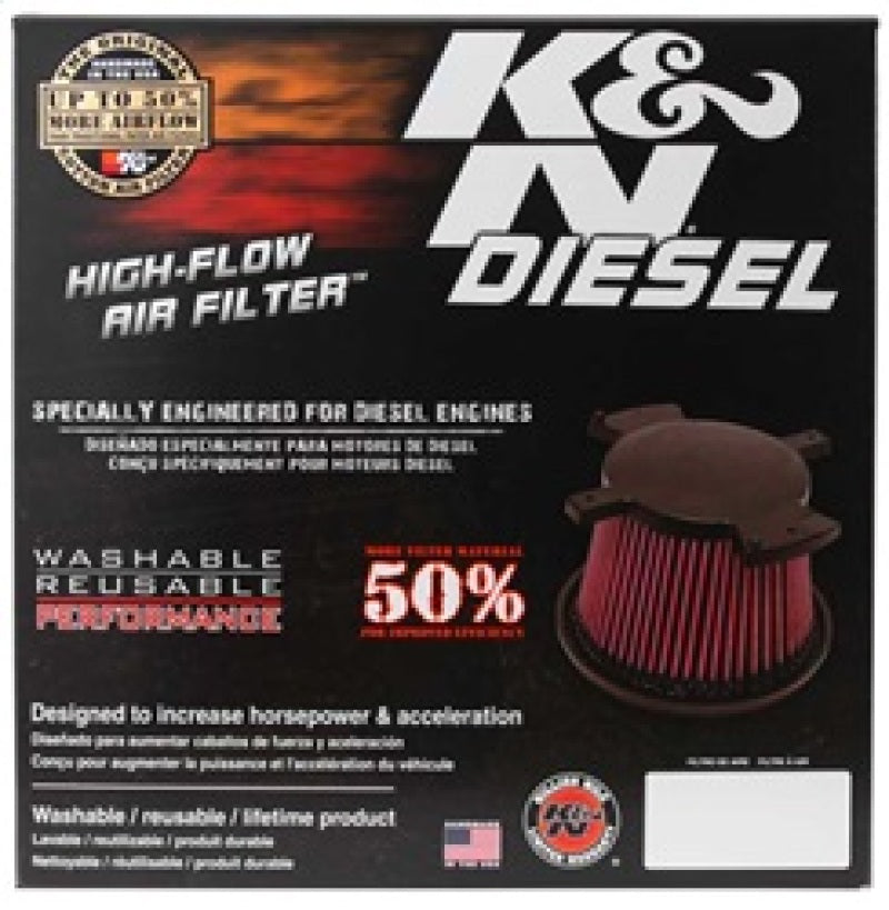 K&N 2017 Ford F250 Super Duty V8-6.7L DSL Replacement Drop In Air Filter K&N Engineering