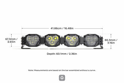 Double-Row BangerBar: (4 Pod / 16.5") (NCS Power - White)