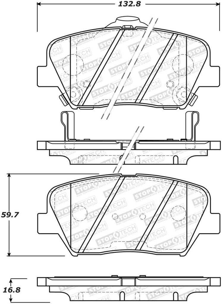 StopTech Premium Ceramic Front Brake Pads - 308.14320