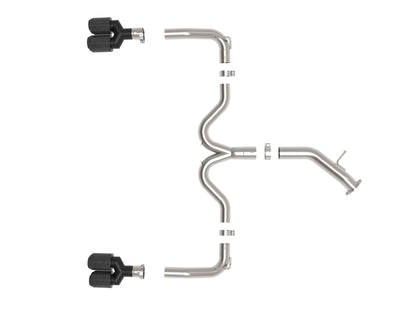 aFe Takeda 3 IN to 2-1/2 IN 304 Stainless Steel Axle-Back Exhaust w/ Carbon Fiber Tips - 49-37039-C