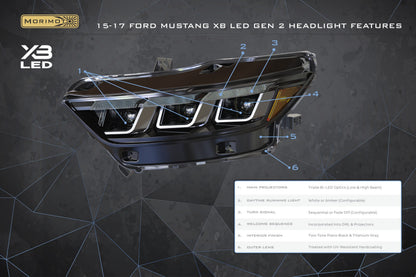 Morimoto LF2-410 XB Gen II LED Headlights – Ford Mustang